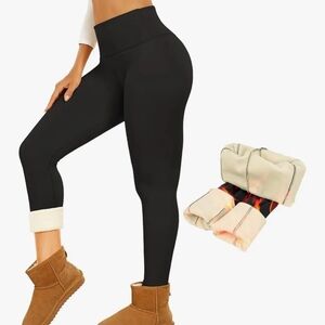 Women's Black Fleece-Lined Leggings